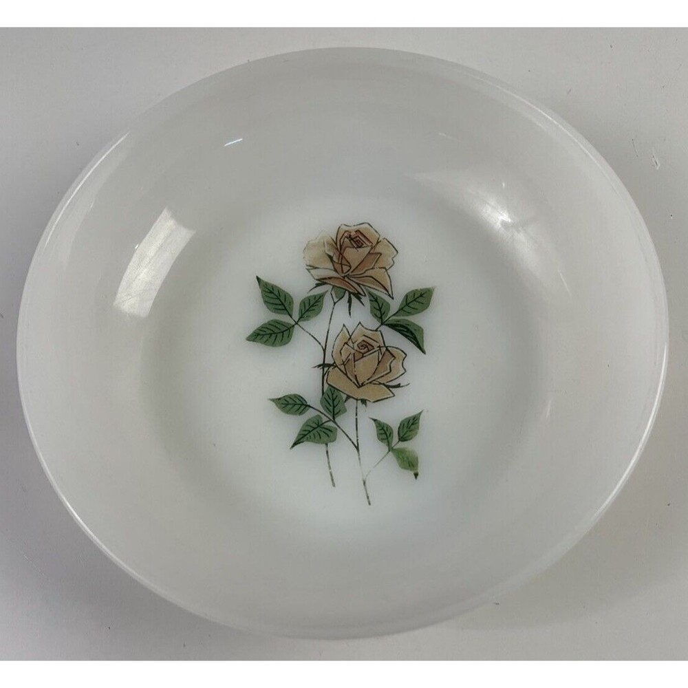 Oven Fire King Ware Pink Rose Design Bowl - 6.5" Vintage